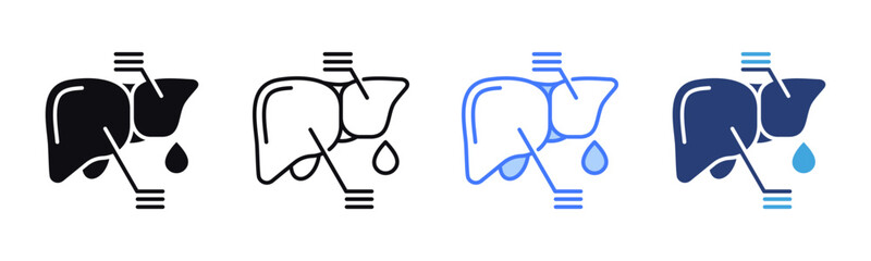 Liver Function icon sheet multiple style collection