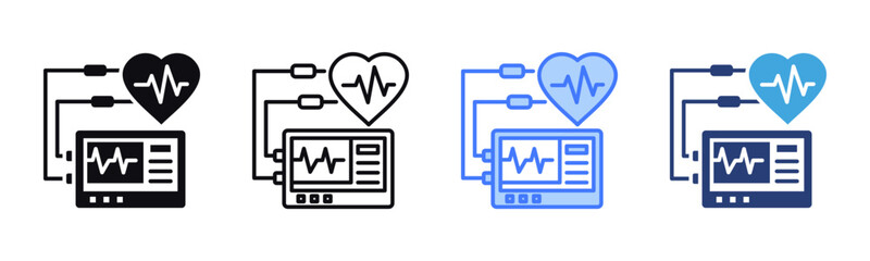 Ecg Test icon sheet multiple style collection