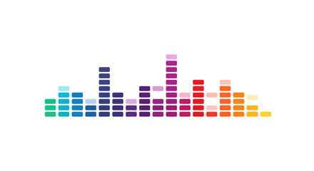 Colorful Sound Wave Equalizer on White Background