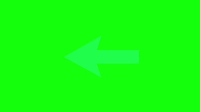 A video showcasing a green screen with a large arrow pointing to the left