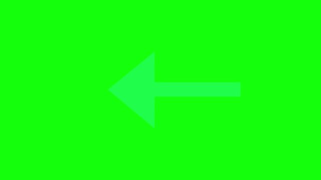 A video showcasing a green screen with a large arrow pointing to the left