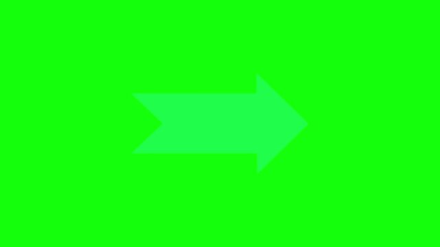 A video showcasing a green screen with a large arrow pointing to the right