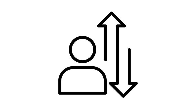 Conversion rate icon animation 4k motion isolated in white background seamless looping 