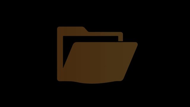 A video showcasing a simple orange folder icon on a black background