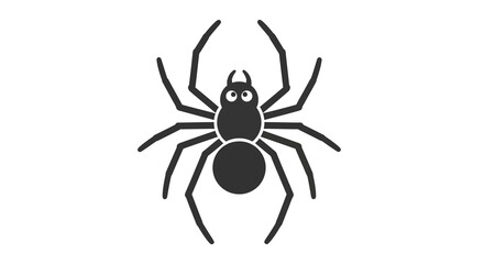 Obraz premium Simple black silhouette of spider on white background