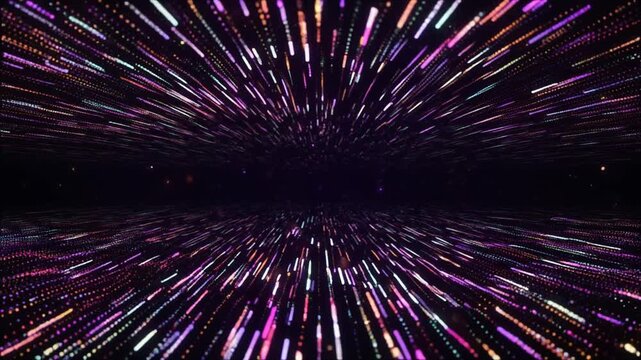 Hypnotic Void Surrounded by Radiating Streaks and Vibrant Colors in a Dreamlike Environment