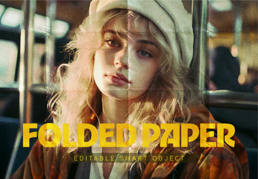 Folded Paper Effect Mockup