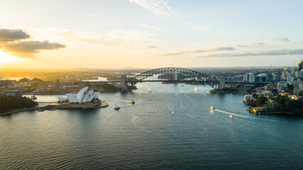Sydney CBD Cityscape with Harbour Background