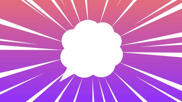    Simple bubble chat messages key, pop up chat box, Text box, 3d Animation Speech Bubble Alpha channel. Message box cartoon animated  speech bubbles blank text animation with speed line background.
