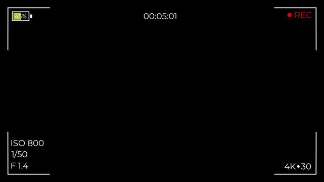 Recording Screen Overlay ISO 800 F1.4 1/50 in 4K video alpha channel 