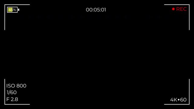 4K video Recording Screen Overlay ISO 800 F2.8 1/60 alpha channel