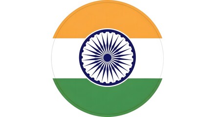 Elegant Indian Flag Inspired Emblem Logo with Ashoka Chakra Centerpiece