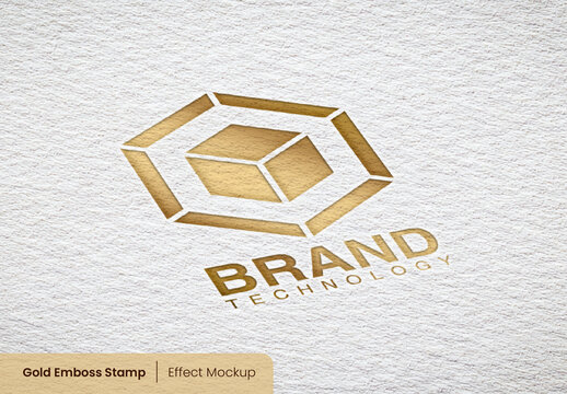 Gold Emboss Stamp Mockup