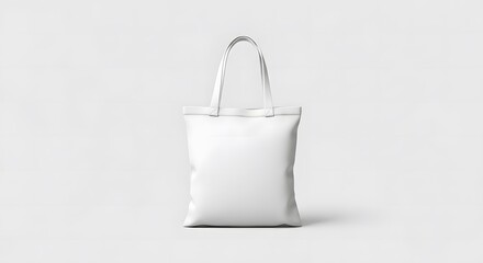Blank White Cotton Tote Bag Mockup for Typography Design, Centered Composition on Clean Background