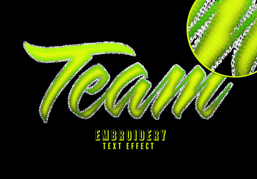 Sport Script Embroidery Text Effect