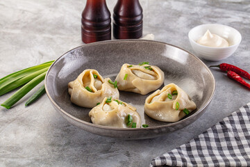 Uzbek cuisine - staffed Manti with meat