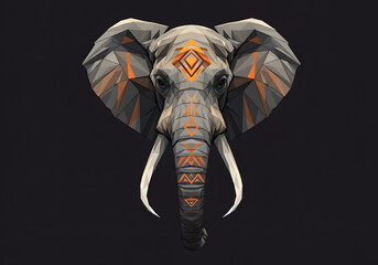 Geometric elephant head design