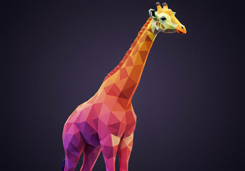 Geometric giraffe illustration design