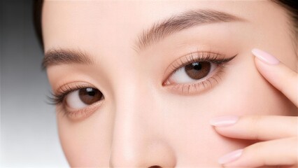 目尻のアイラインを強調するメイクアップイメージ