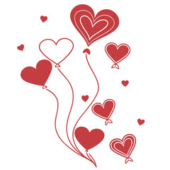 Minimalist Valentine S Day Heart Icons  Flat Style SVG Vector Illustration