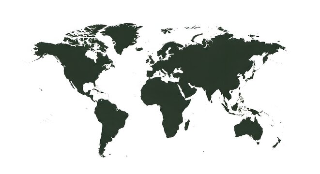 A global vector illustration featuring a world map on white and black backgrounds showcases the earth's continents from Europe to Australia in a clean atlas design for geography and travel