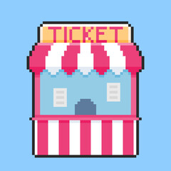 Pixel art Ticket Booth game asset design