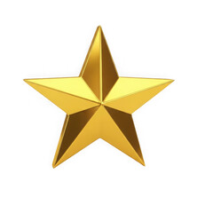 A golden star with a three-dimensional appearance and a dark brown center. isolated on transparent background