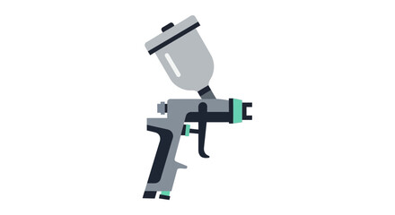Flat design illustration of a spray paint gun on white background