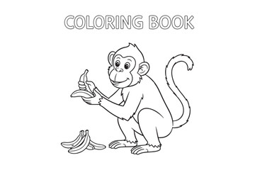 Naklejka premium Cute Rabbit Coloring Page Vector | Simple Bunny Outline for Kids & Adults, Rintable Rabbit Coloring Page Vector