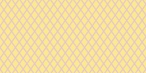 Diagonal purple checkered plaid in the yellow background.Eps10