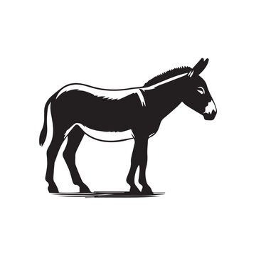 donkey silhouette isolated on white background