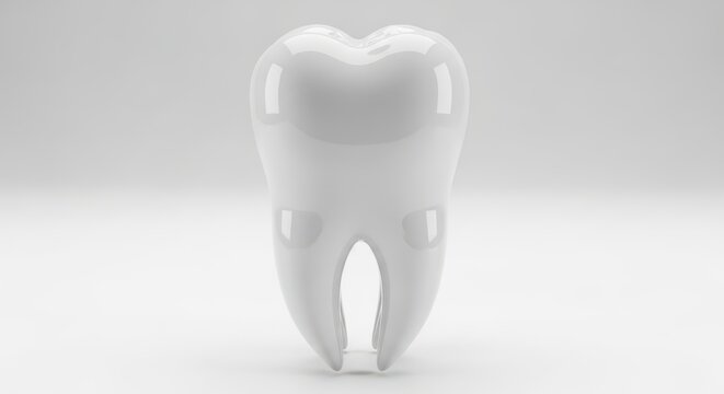 Isolated 3d rendering of a single human tooth