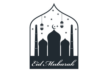 Eid adha and fitr arabic logo, collection set package design eid al fit, eid mubarak