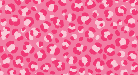 Seamless pink leopard print pattern design with abstract animal spots in modern playful fashion style © Rena