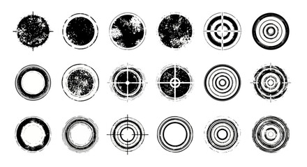 Set of Grunge Targets and Circles with Texture - Aim and Accuracy Symbols © Kaylee