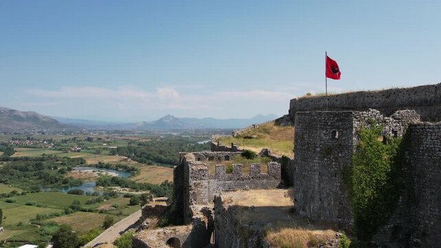 Historic Castle in Shkoder, Drone shot