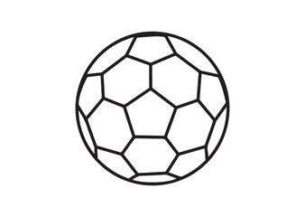 Obraz premium Soccer Ball Icon, Minimal Outline Vector Illustration
