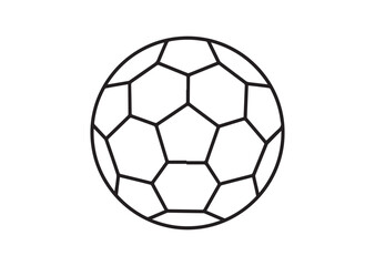 Fototapeta premium Soccer Ball Icon, Minimal Outline Vector Illustration