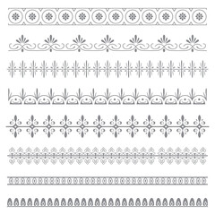 Elegant victorian ornamental border patterns for digital design