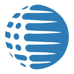 Modern minimalist globe with network connectivity icon