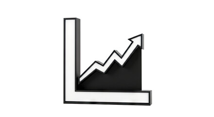 3D Upward Trend Arrow Graph