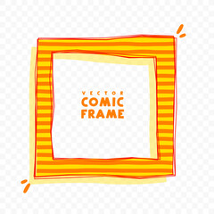 Fototapeta premium comic style empty square frame on transparent background