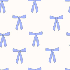 Blue Bow Pattern Seamless Background For Gift, Decor, And Fashion Designs