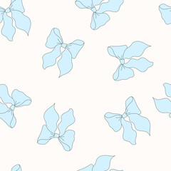 Soft Blue Bow Pattern Background For Fashion, Textiles, Design And Creative Projects