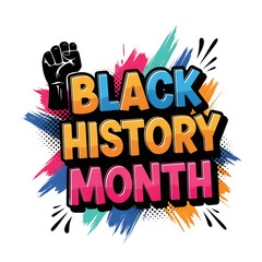Obraz premium Vibrant Black History Month celebration with powerful raised fist