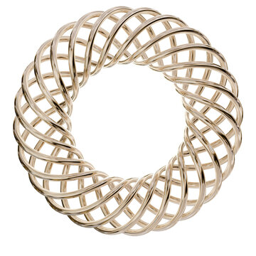 3D Abstract Gold Metallic Geometric Modern Futuristic Smooth Object Star Sphere Ring Wave Grid Glossy Ornament Decorative 