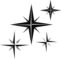 Fototapeta premium Abstract Starburst Shapes, Four Points of Light Emitting Radial Energy