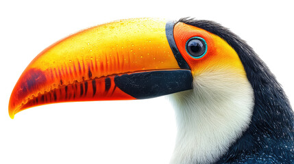 Fototapeta premium Colorful toucan bird close-up portrait on transparent background