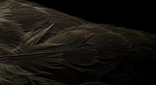 Dark Bird Feathers, Close-Up Texture