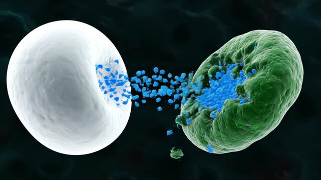 3D Animation: Natural Killer Cell Eliminating Infected Cell with Perforin and Granzyme